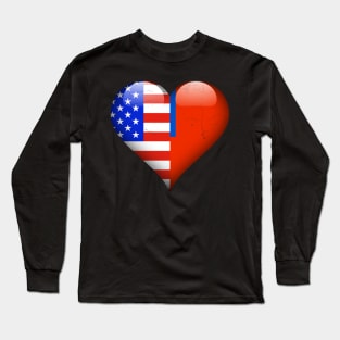 Half American Half Samoan - Gift for Samoan From Samoa Long Sleeve T-Shirt